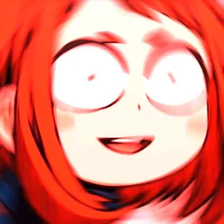 🙃 Ochaco Uraraka My Hero Academia Аниме, Моя геройская академия, Очако Урарака, Взволнованный, Мультфильм telegram sticker