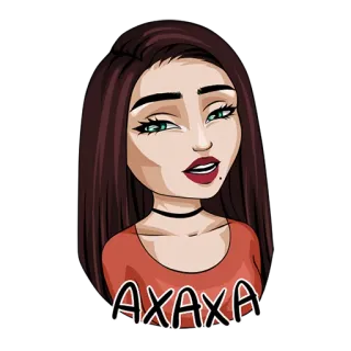 😂 AXAXA wanita, stiker, kartun, gadis telegram sticker