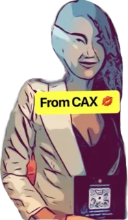 💋 From CAX женщина, мультфильм, человек, девушка, улыбка, мода telegram sticker
