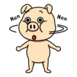 🚫 Non Non schwein, comic, lustig, tier, figur, aufkleber telegram sticker