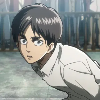 🗡 Eren Yeager Attack on Titan Anime, Eren, Ataque dos Titãs, AOT, Personagem, Mangá whatsapp sticker
