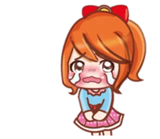 😭 anime, khóc, cô gái, buồn, nước mắt, cảm xúc telegram sticker