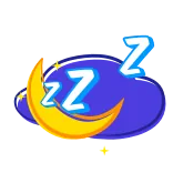 🌙 ZZZ sonno, zzz, luna, stelle, cartoni animati, notte whatsapp sticker