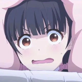 🍬 アニメ, 女の子, 怖い, ショック telegram sticker