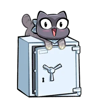 🗄 고양이, 안전한, 만화, 동물, 귀여운, 안경 telegram sticker
