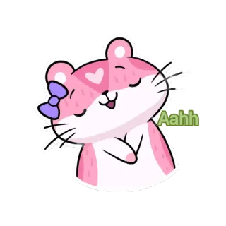 🥰 Aahh chuột hamster, dễ thương, động vật, kawaii, hoạt hình telegram sticker
