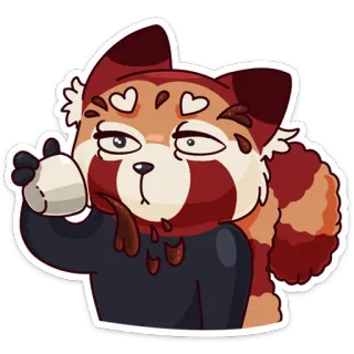☕ 판다, 레서판다, 귀여운, 만화, 웃긴, 동물, 스티커 telegram sticker