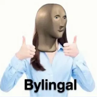 🧠 Meme Man Bylingal Meme, Stonks, Bilingue, Drôle whatsapp sticker