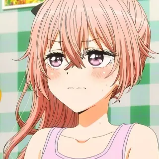 😳 Anime, Mädchen, Rosa Haare, Manga, Süß, Charakter telegram sticker