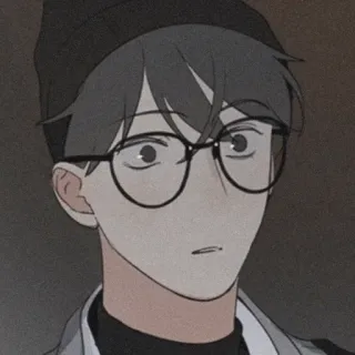 💱 anime, kreskówka, portret, okulary, postać, animacja, naklejka telegram sticker
