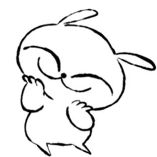 😊 うさぎ, バニー, かわいい, 動物, 漫画, イラスト, スケッチ telegram sticker