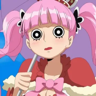 🐰 Perona One Piece Anime, One Piece, Perona, Cartone animato, Capelli rosa whatsapp sticker