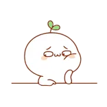 😐 imut, kartun, tanaman, blob, ekspresi, kawaii telegram sticker