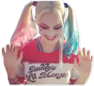 🤗 Harley Quinn Daddy's Lil Monster Harley Quinn, DC Comics, méchant, comics, Suicide Squad, queue de cheval whatsapp sticker