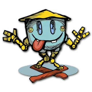 😝 робот, персонаж, стикер, мультфильм, иллюстрация, цифровое искусство telegram sticker