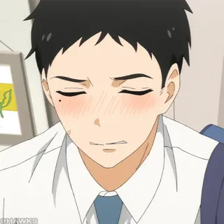 🎏 anime, rougissant, gêné, mâle, personnage telegram sticker
