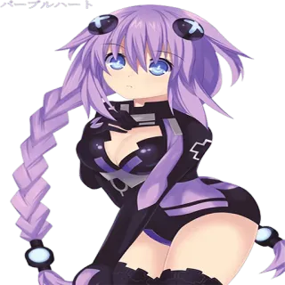 😮 Purple Heart パープルハート Anime, Fille, Violet, Personnage, Mignon telegram sticker