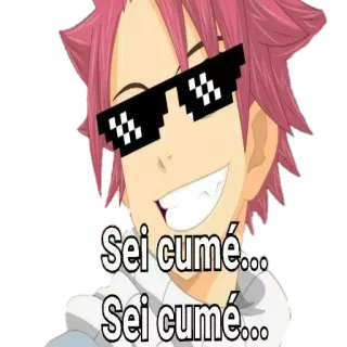 ✌️ Sei cumé...Sei cumé... Anime, Óculos de sol, Pixelado, Engraçado, Ofensivo telegram sticker