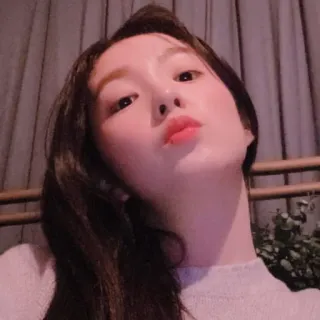 🥥 retrato, mujer, cara, coreana, belleza, selfie telegram sticker