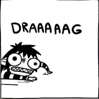 😩 DRAAAAAG การ์ตูน, ตัวละคร, การ์ตูน, ตลก, บ้า, ภาพประกอบ telegram sticker