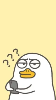 🌟 cartoon, duck, question, confused, mobile phone telegram sticker