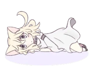 🙄 gato, anime, adesivo, fofo telegram sticker