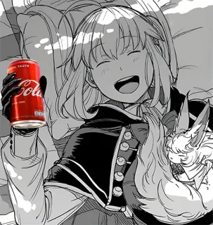 🥤 Аниме, Кола, Напиток, Женщина, Банка telegram sticker