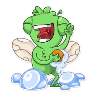 🛁 Desenho animado, Verde, Monstro, Fantasia, Adesivo, Brincalhão telegram sticker