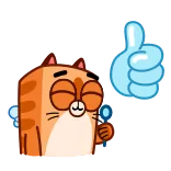 👍 кот, большой палец вверх, одобрение, лайк, милый, мультфильм whatsapp sticker