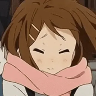☁️ アニメ, 女の子, 可愛い, 悲しい, マフラー whatsapp sticker