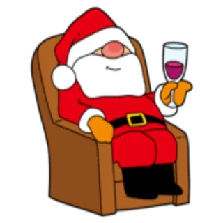 🍷 Santa Claus サンタ, クリスマス, ワイン, 漫画, 休日, お祝い, イラスト telegram sticker
