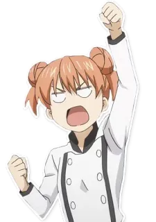 😆 animé, chef, cuisine, dessin animé, nourriture, excité whatsapp sticker