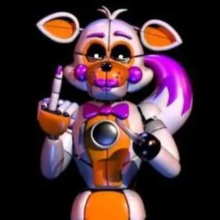 🌟 Funtime Foxy Five Nights at Freddy's fnaf, funtime foxy, dedo corazón, ofensivo telegram sticker