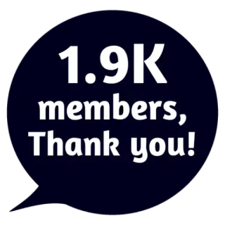 😵 1.9K members, Thank you! membros, obrigado, comunidade, conquista telegram sticker