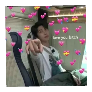😄 i love you bitch 사람, 하트, 사랑, 모욕 telegram sticker
