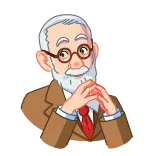 😶 Sigmund Freud Sigmund Freud, psicologia, filosofo, cartone animato, ritratto telegram sticker
