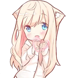💖 Anime, Nekomimi, Chibi, Kawaii, Mignon, Manga, Personnage whatsapp sticker