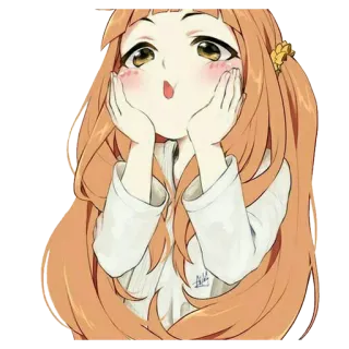 😯 动漫女孩, 卡通, 可爱, 肖像, 角色 telegram sticker