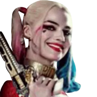 😁 Harley Quinn Suicide Squad PUDDIN Harley Quinn, Suicide Squad, villain, comic book, gun telegram sticker