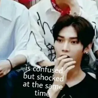 🤭 is confused but shocked at the same time สับสน, ตกใจ, kpop, มีม, ปฏิกิริยา, ตลก, สีหน้า telegram sticker