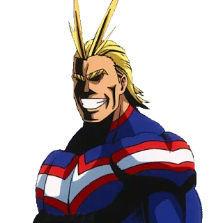 😁 All Might My Hero Academia anime, hero, smiling, powerful, blonde hair telegram sticker