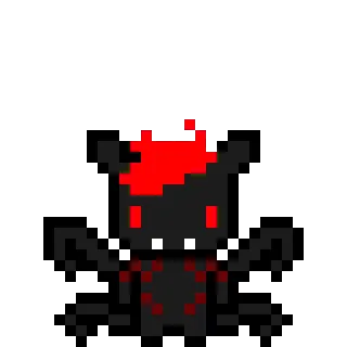 🐴 Pixel Art, Dämon, Monster, Rot, Schwarz, Kreatur telegram sticker