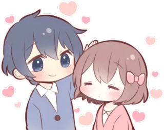 ❤ милый, пара, любовь, каваи, нежность, аниме telegram sticker