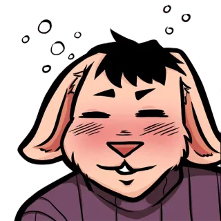 🥰 schläfrig, entspannt, Hase, süß, anthropomorph telegram sticker