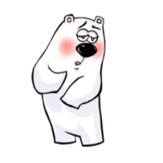 ☺️ белый медведь, мультфильм, милый, наклейка, животное telegram sticker