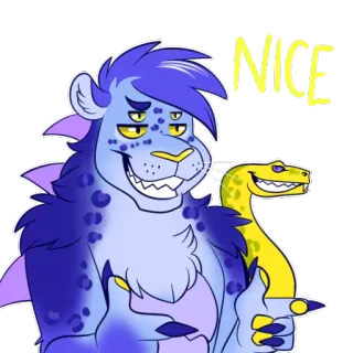 🕶 NICE леопард, змея, палец вверх, мультфильм, животное, милый telegram sticker