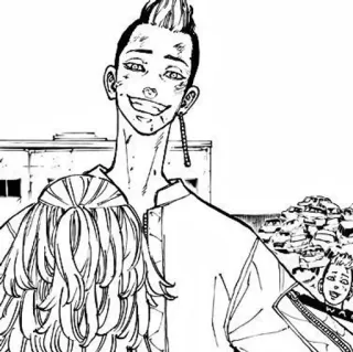 ❤️ anime, manga, black and white, character, illustration telegram sticker