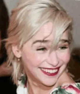 😂 Emilia Clarke celebridad, actriz, retrato, sonriendo whatsapp sticker