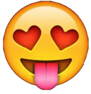😍 Emoji, Cinta, Mata hati, Lidah, Senang telegram sticker