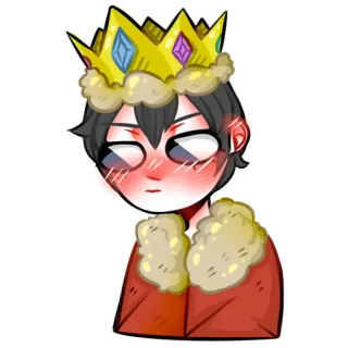 😳 sticker, cartone animato, re, corona, personaggio, disegno whatsapp sticker